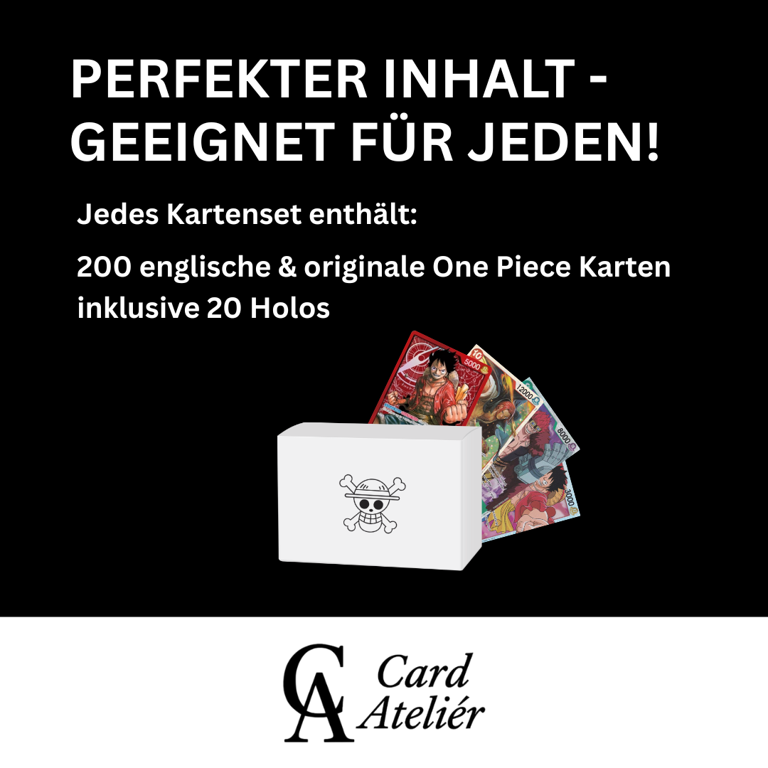 200 One Piece Karten | Sammlung mit 200 Karten inkl. 20 Holokarten | Englisch