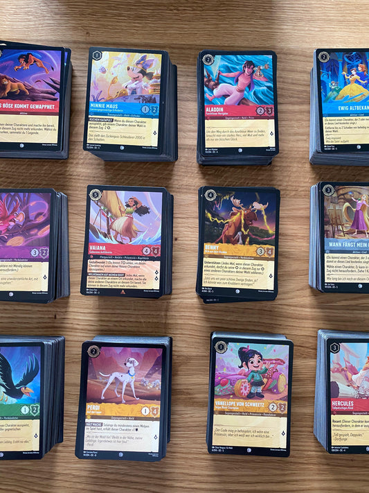 500 Disney Lorcana Karten | 500 Karten inkl. 25 Holokarten | Deutsch