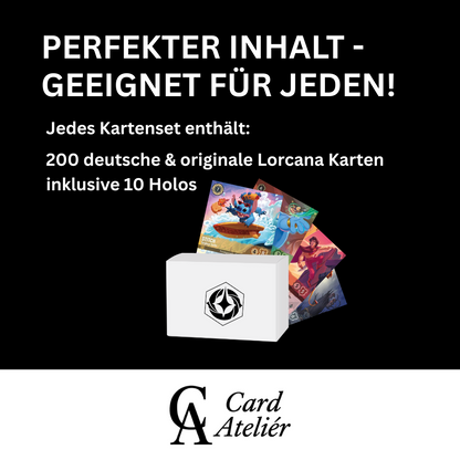 200 Disney Lorcana Karten | 200 Karten inkl. 10 Holokarten | Deutsch